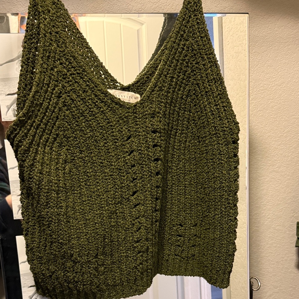 Lovestitch Olive V-Neck Sweater